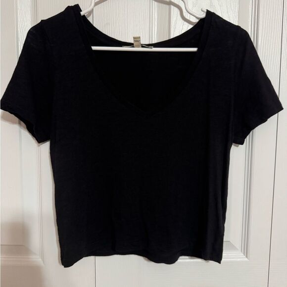 Express Black Fitted Short Sleeve Crop Tee – Size S/P - Picture 1 of 4
